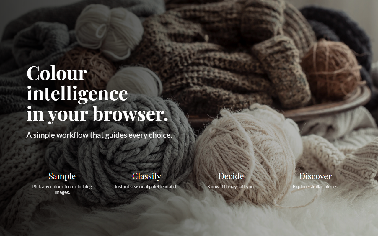 Colour intelligence in your browser: sample, classify, decide and discover.
